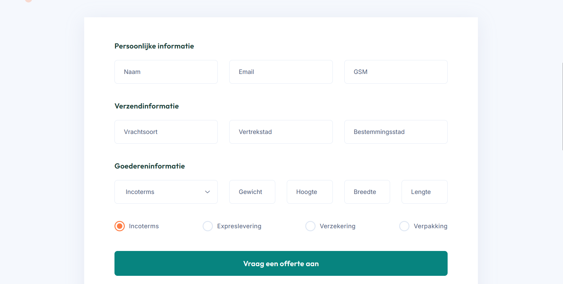 Logistics website